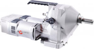 CARDI BM 805-EL core drill motor for wet drilling on stand.