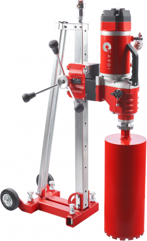 CARDI 205 core drill on stand with core bit for wet drilling.