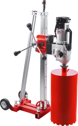 CARDI 306 core drill on stand with core bit for wet drilling.