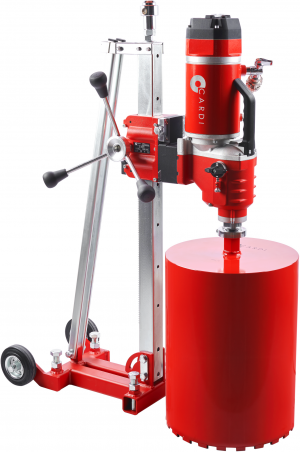 CARDI 605 core drill on stand with core bit for wet drilling.