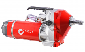 CARDI FR 805 core drill motor for wet drilling on stand.
