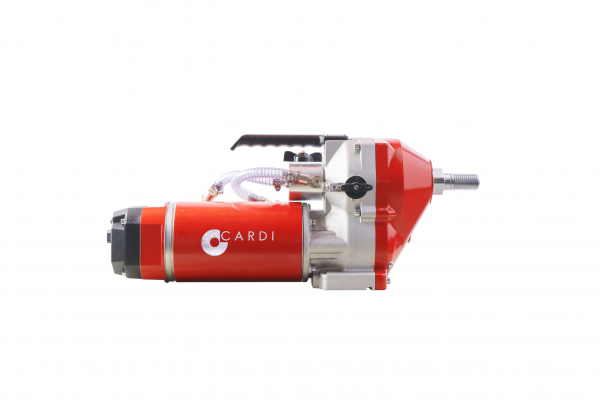 CARDI FR 805 core drill motor for wet drilling on stand.