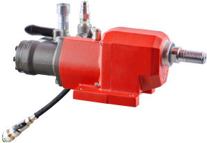 CARDI HYDRO 1-25 hydraulic core drill motor for wet drilling on stand.