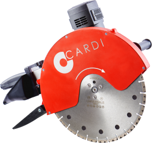 CARDI PE 400-BL hand-held or on rail wet blade saw with PE technology with 40 cm diamond blade.