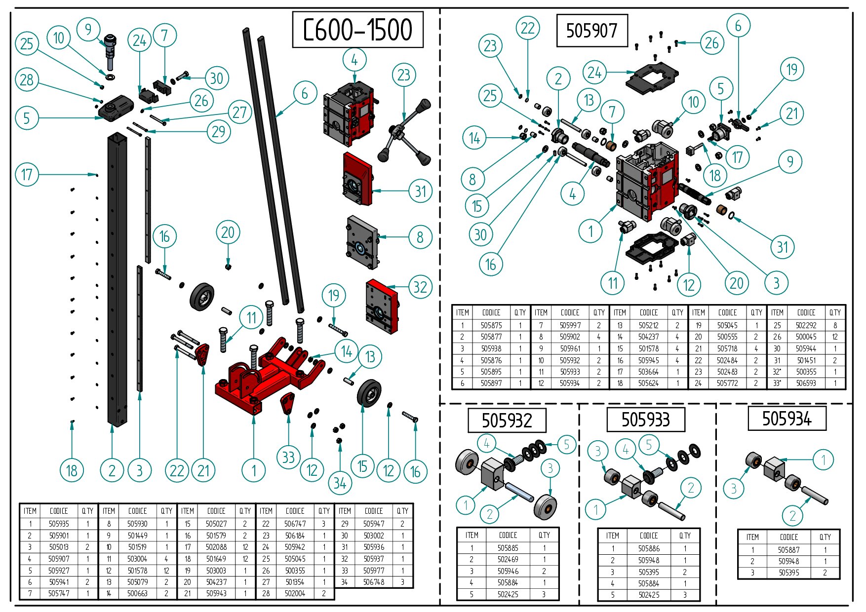 C 600-1500 Stand Exploded drawing 20260706