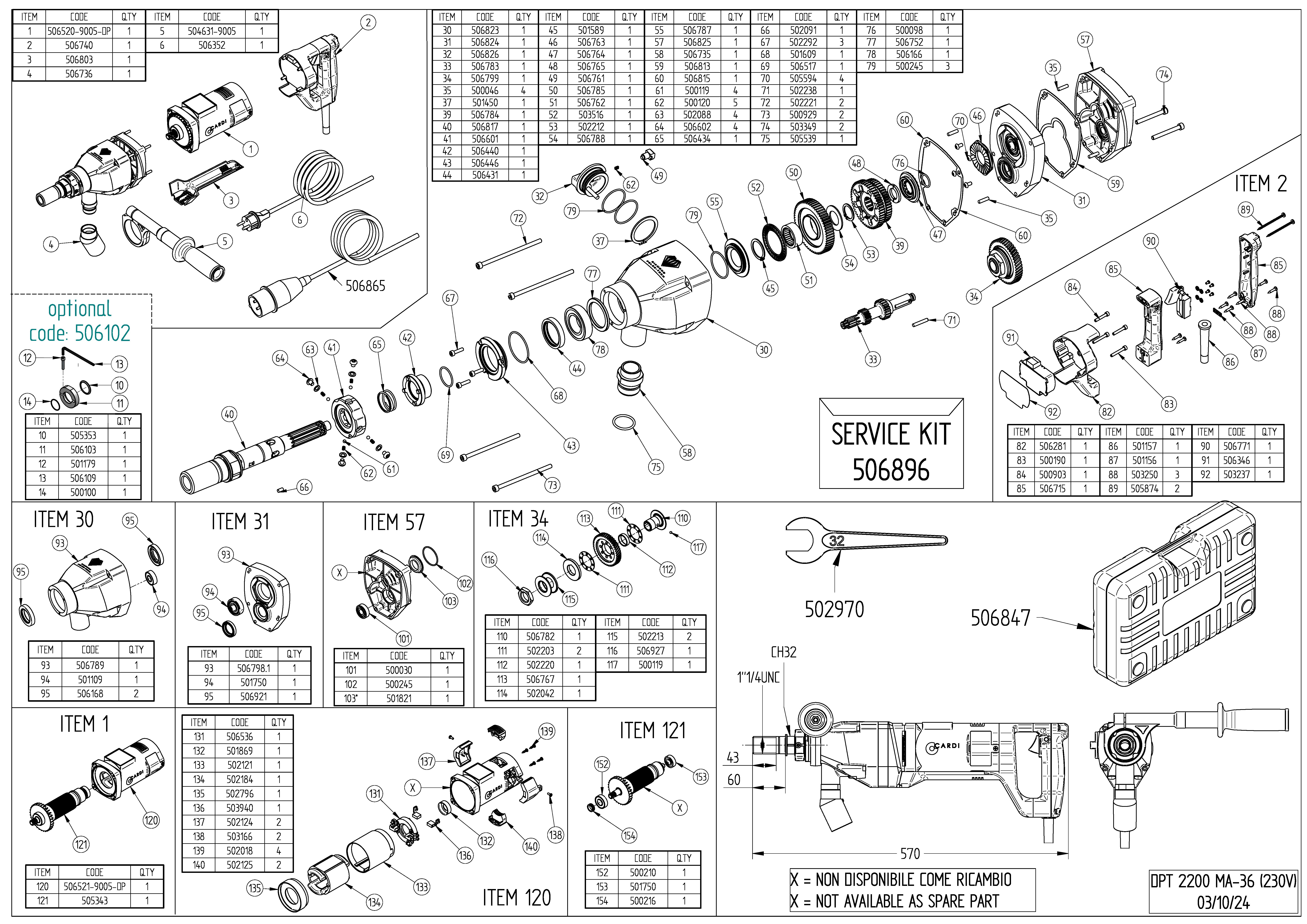 DPT 2200 MA-36 230V Exploded drawing 20250122