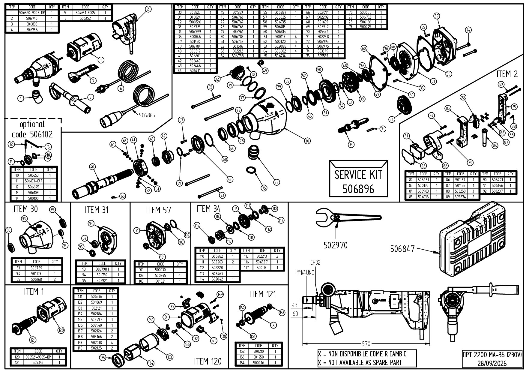 DPT 2200 MA-36 230V Exploded drawing 20260928