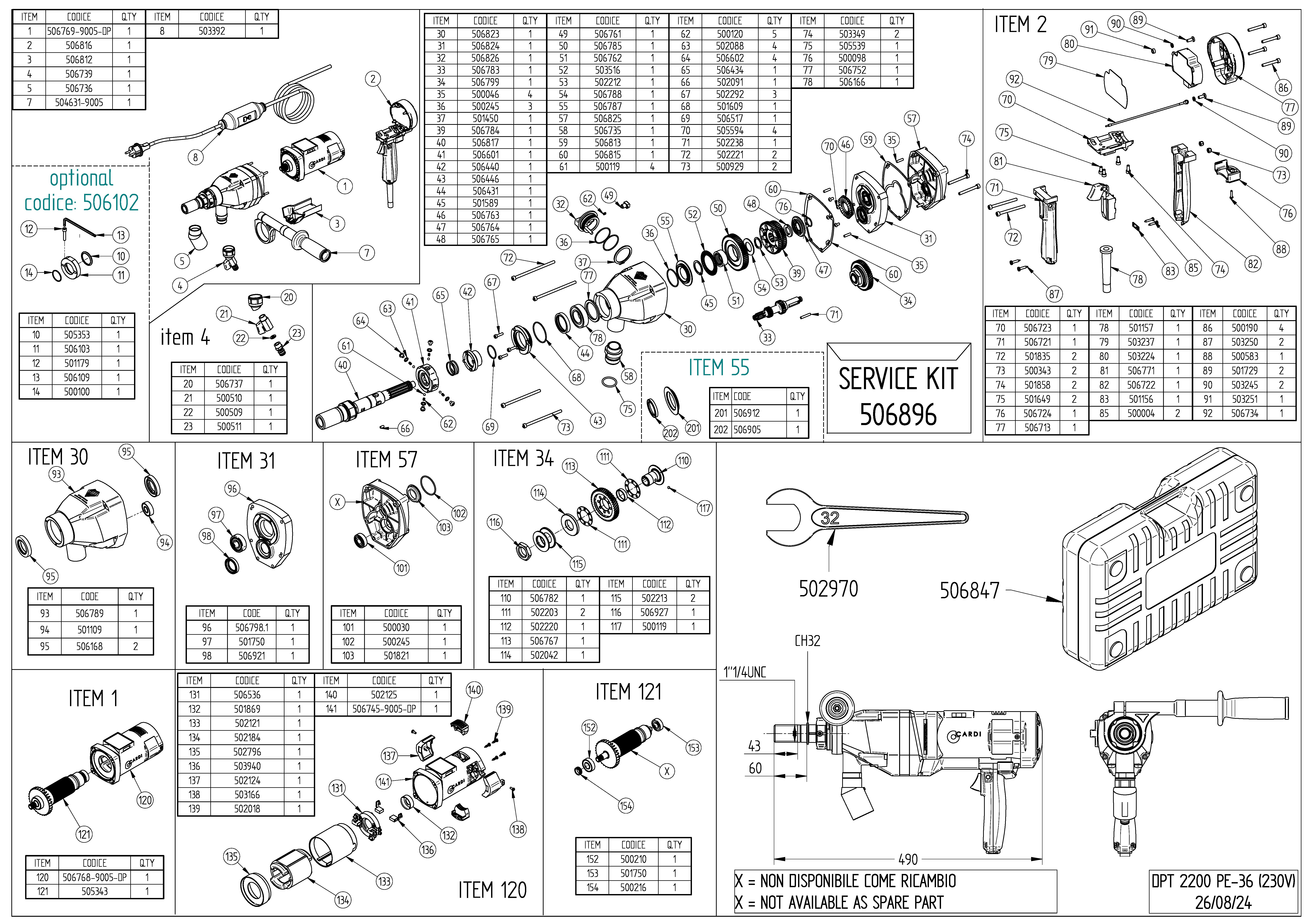 DPT 2200 PE-36 230V Exploded drawing 20250123