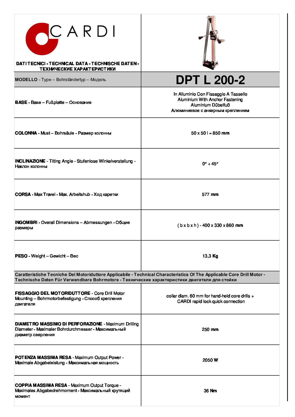 DPT L 200-2 Stand Manufacturer Declaration 20240226