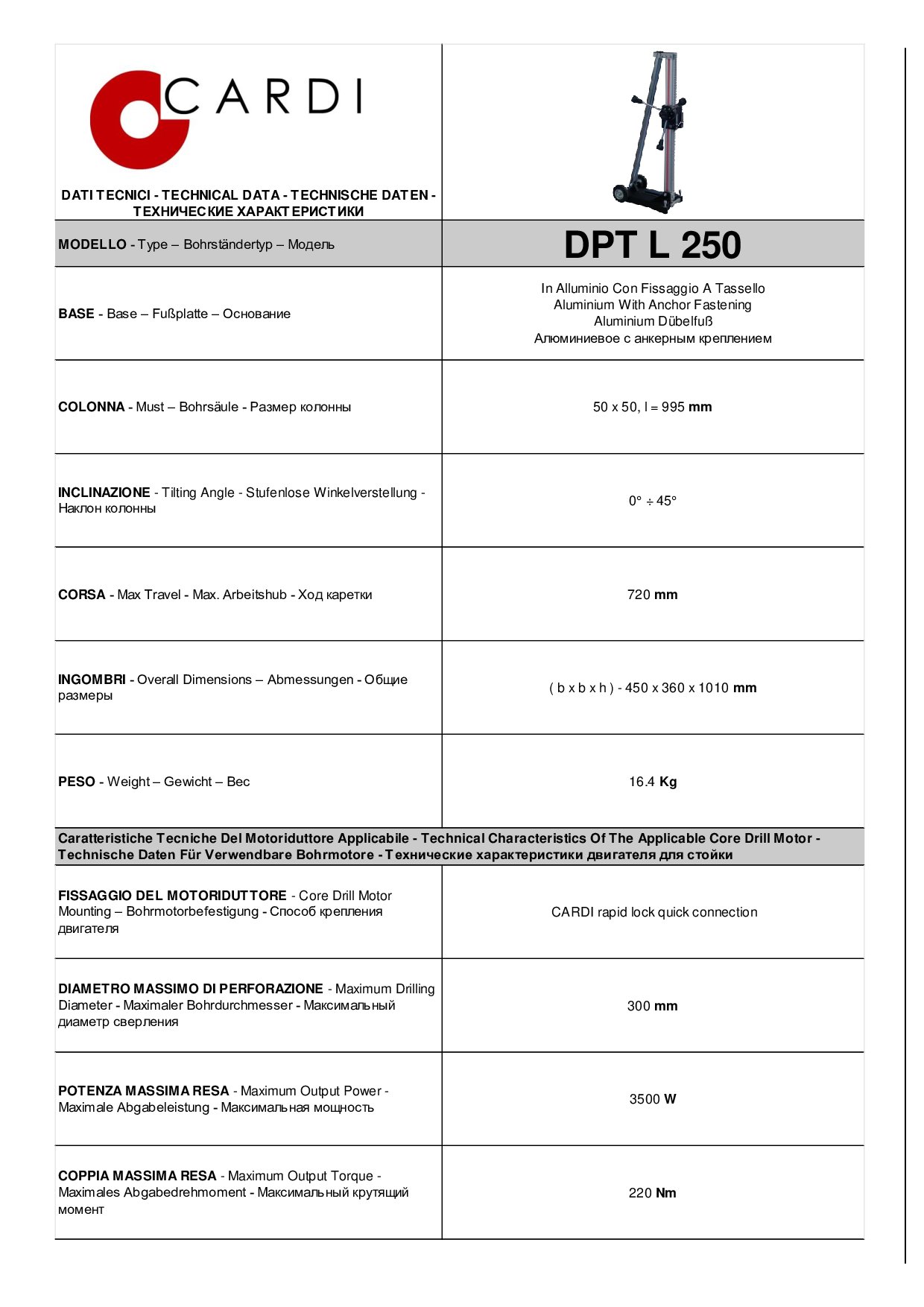 DPT L 250 Stand Manufacturer Declaration 20240206