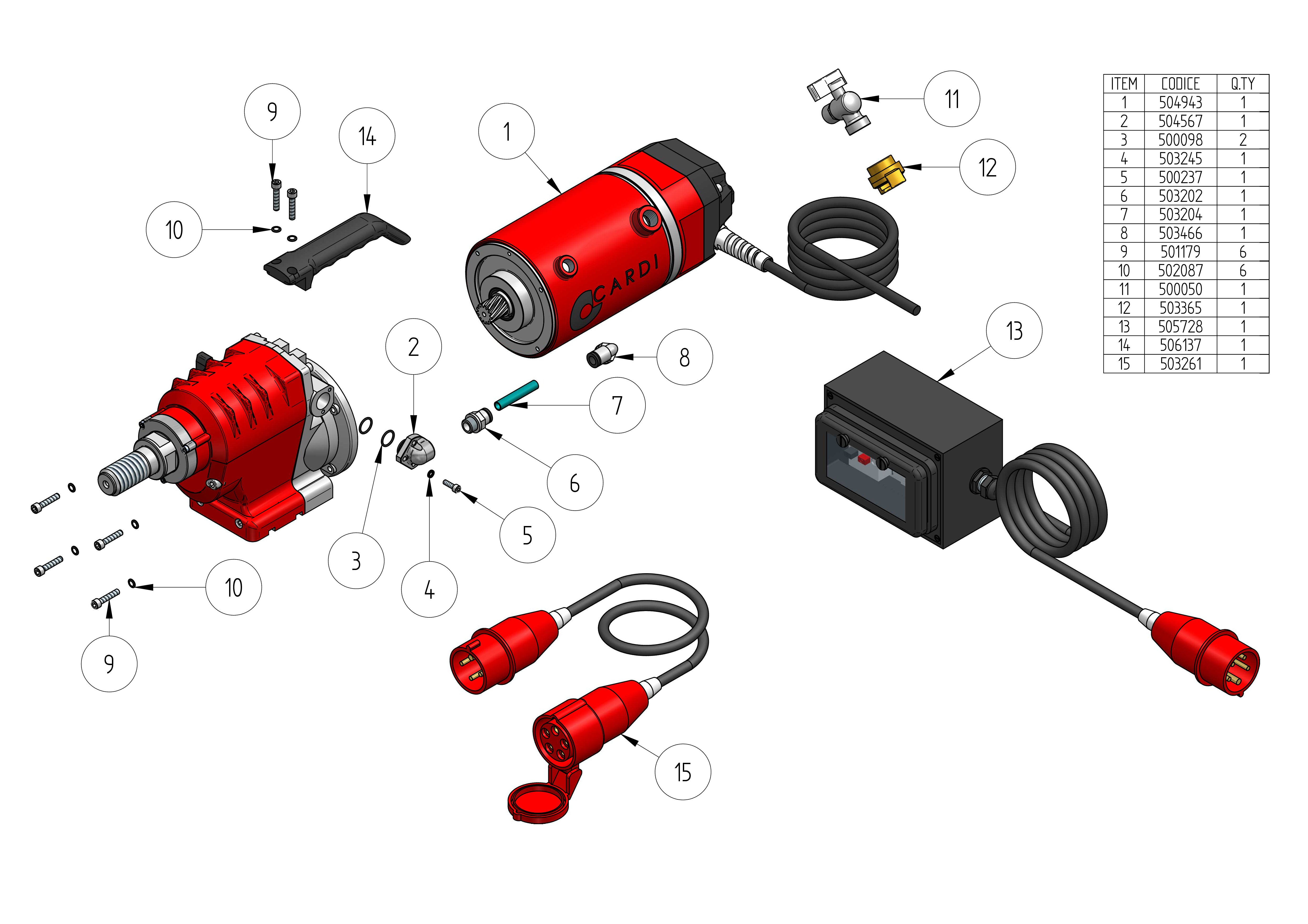 FR 605 400V Exploded drawing 20250115