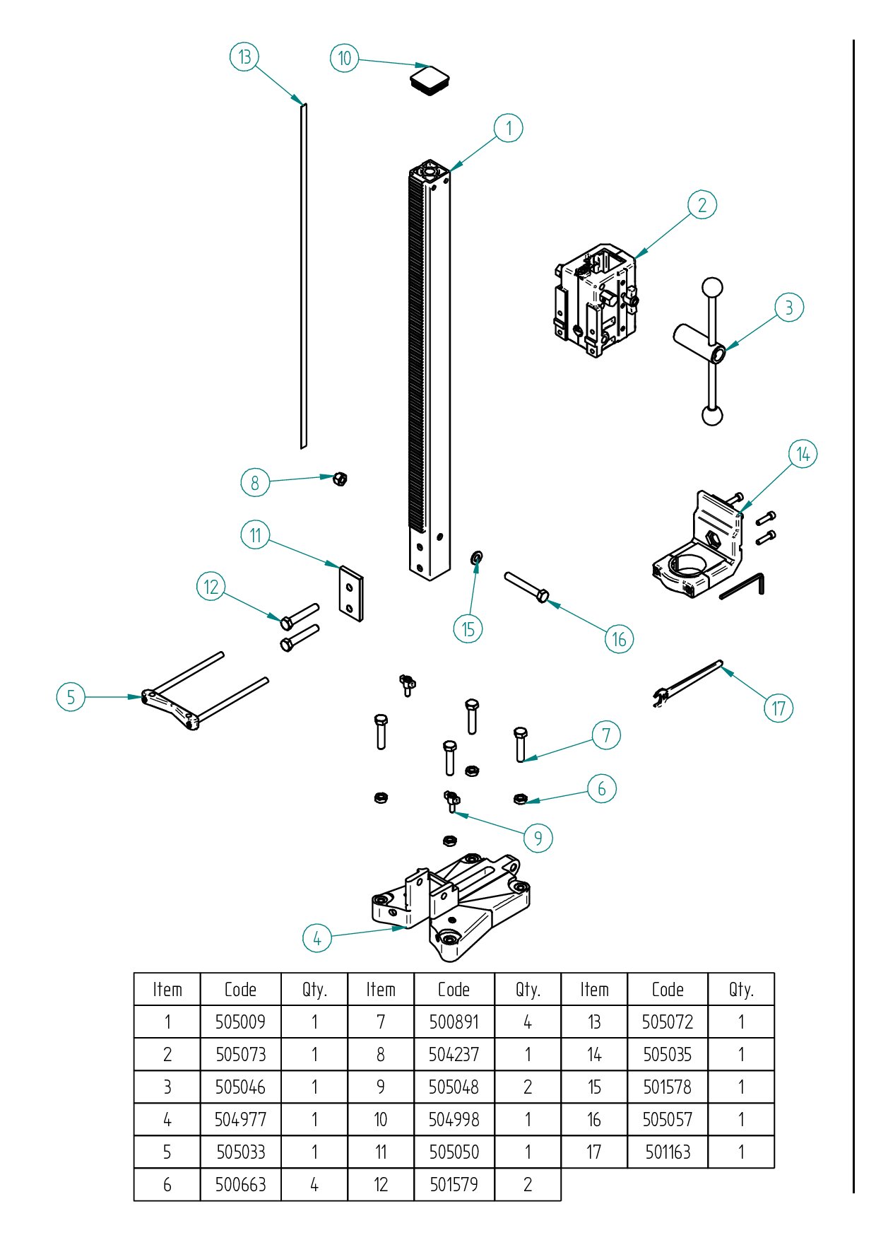 L 160 Stand Exploded drawing 20250117