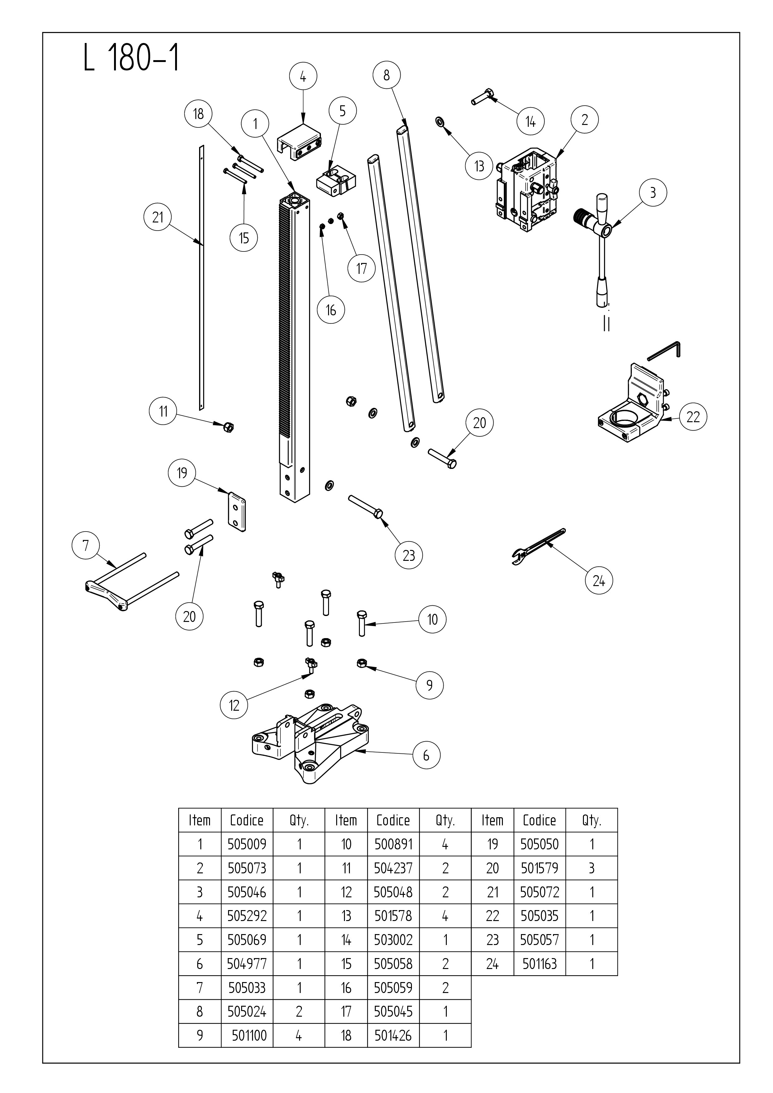 L 180 Stand Exploded drawing 20260914