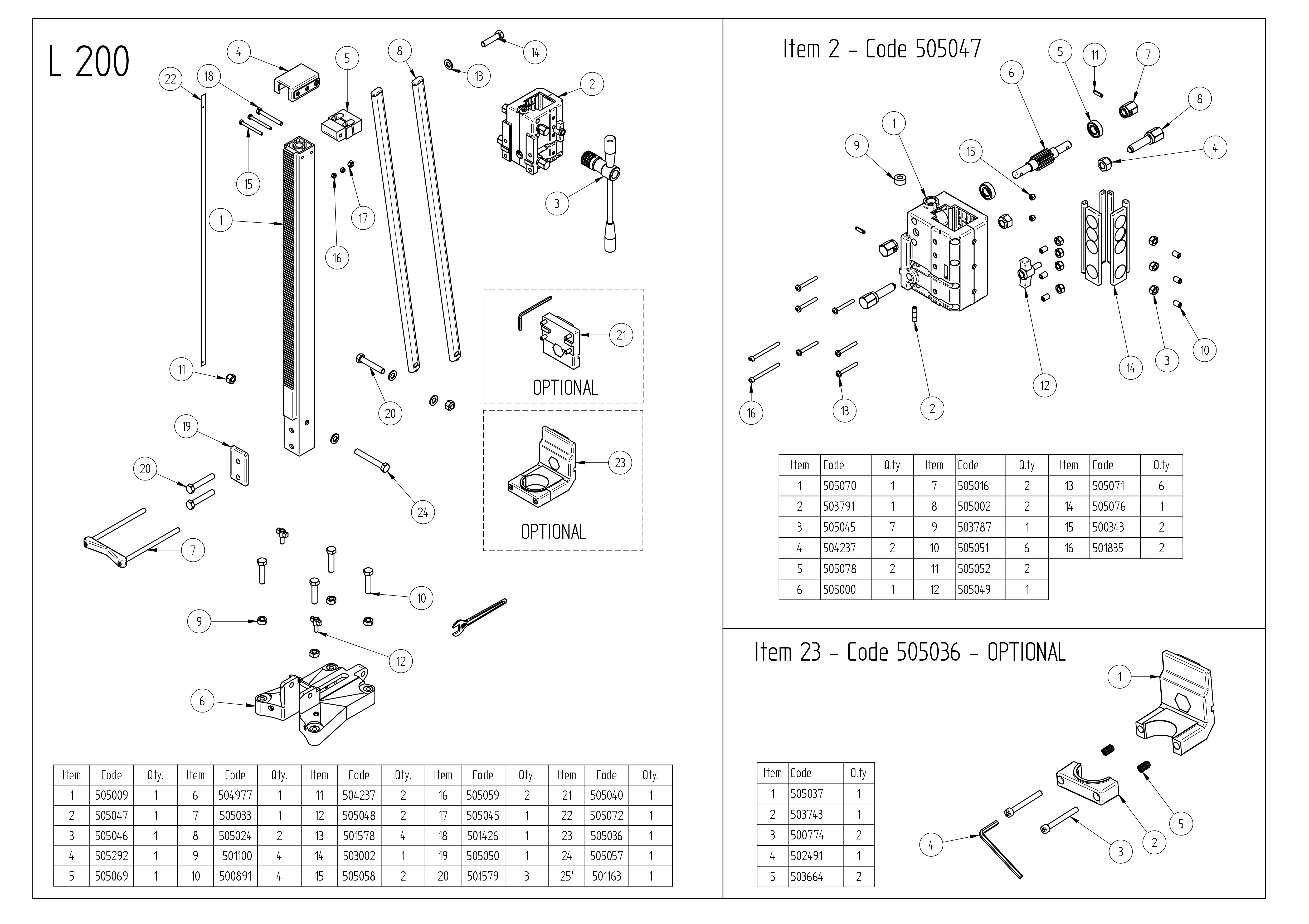 L 200 Stand Exploded drawing 20250418