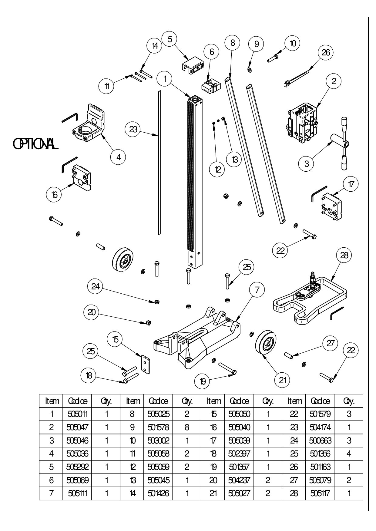 L 250 V Stand Exploded drawing 20250117