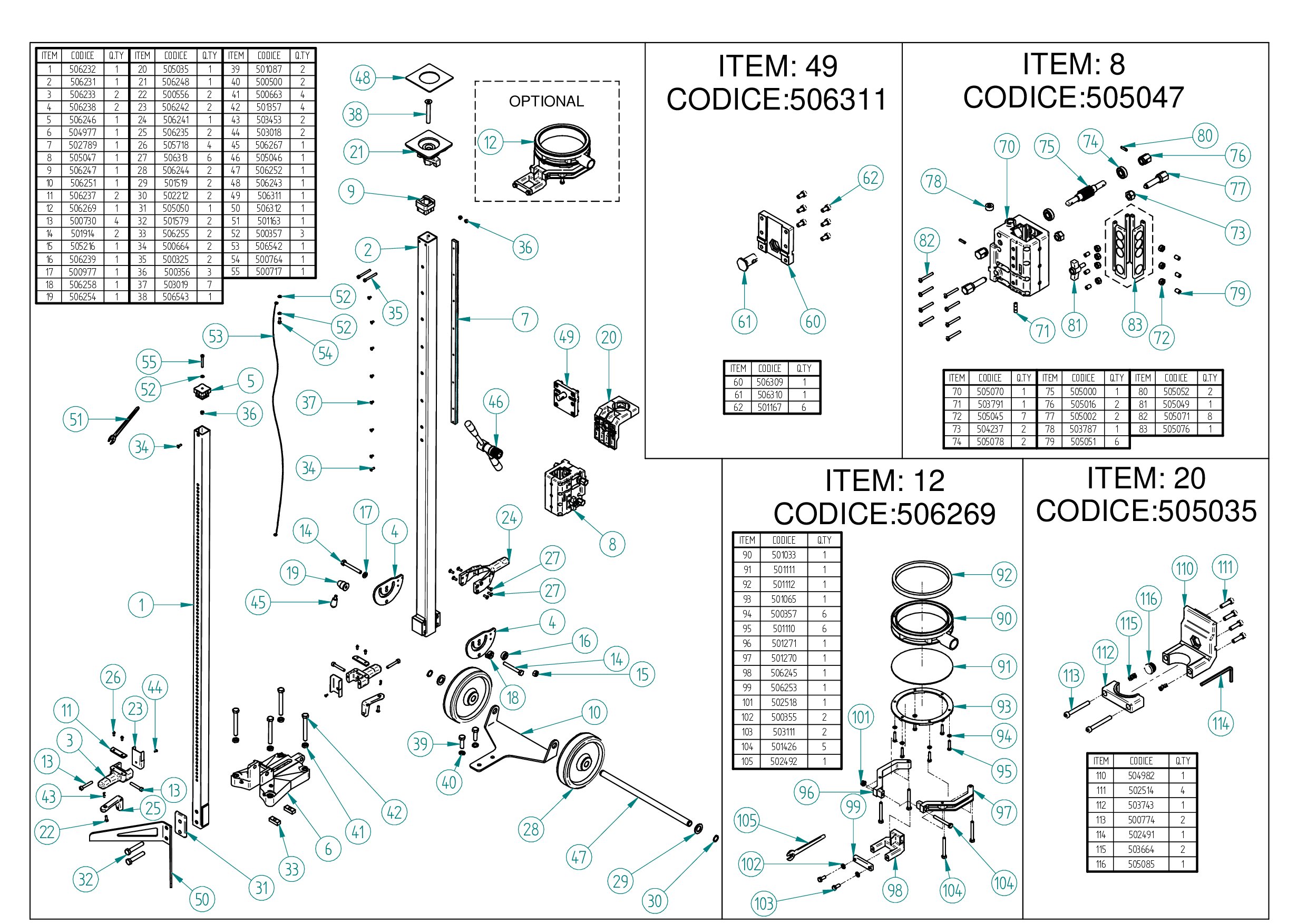 L3000 Stand Exploded drawing 20250117