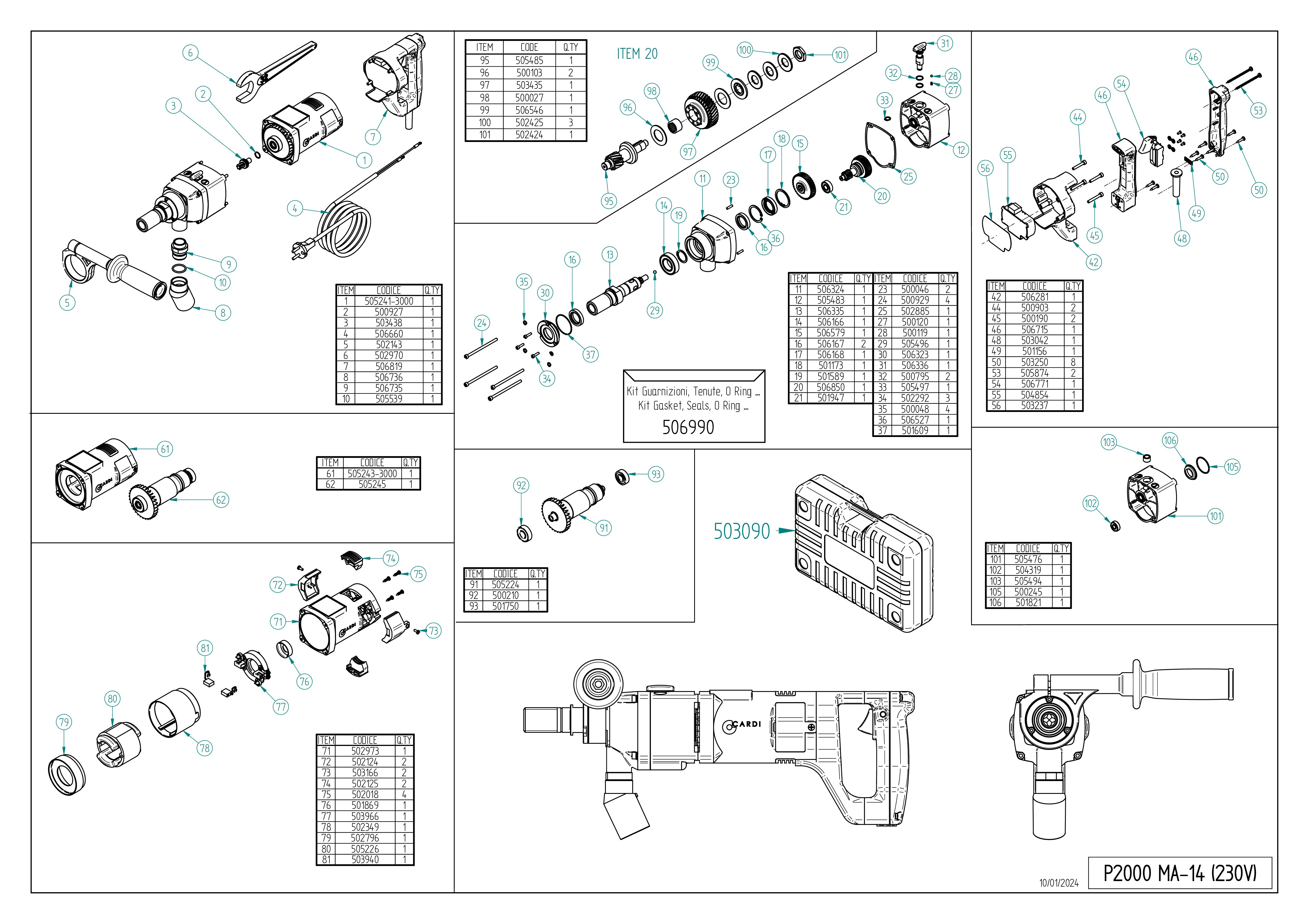 P2000 MA-14 230V Disegno esploso 20260512