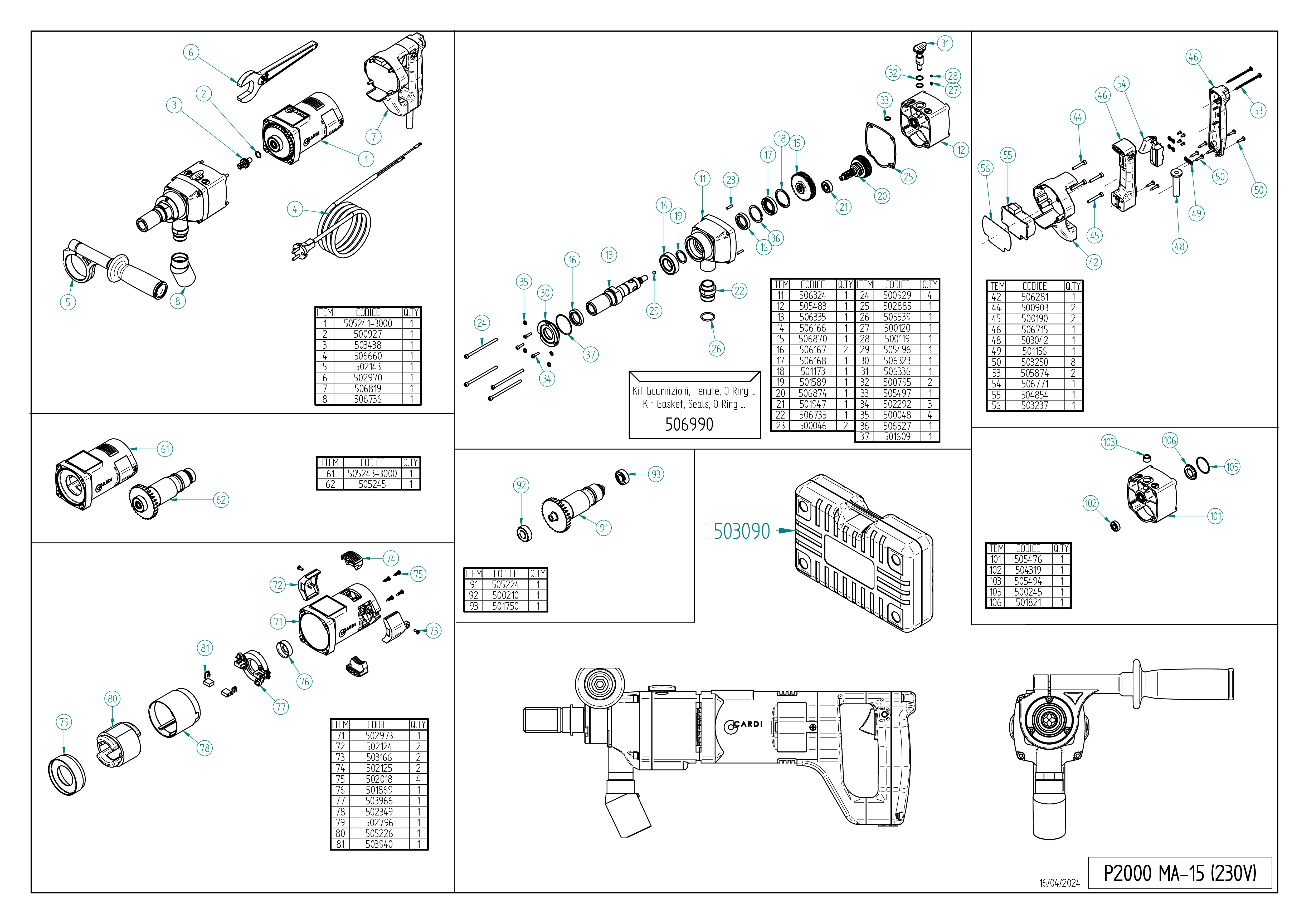 P2000 MA-15 230V Disegno esploso 20260512