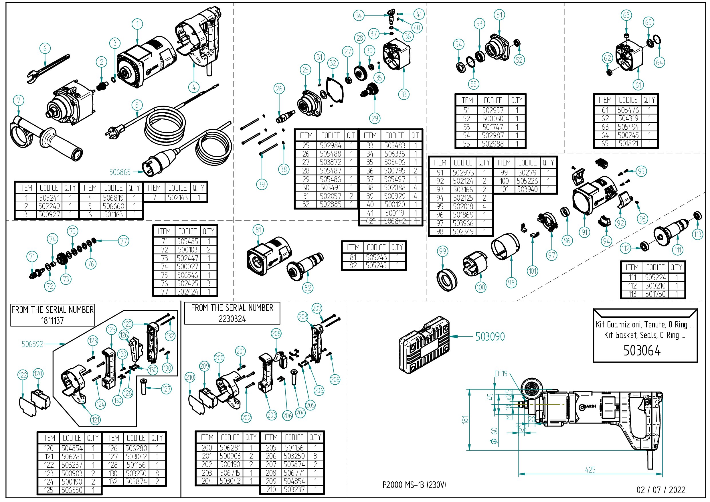 P2000 MS-13 230V Disegno esploso 20260512