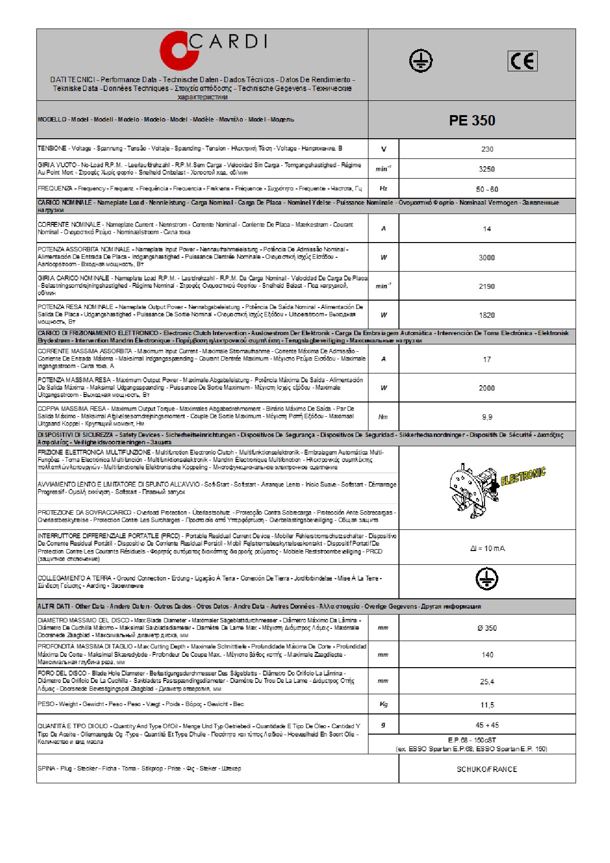 PE 350 230V Datasheet 20250110