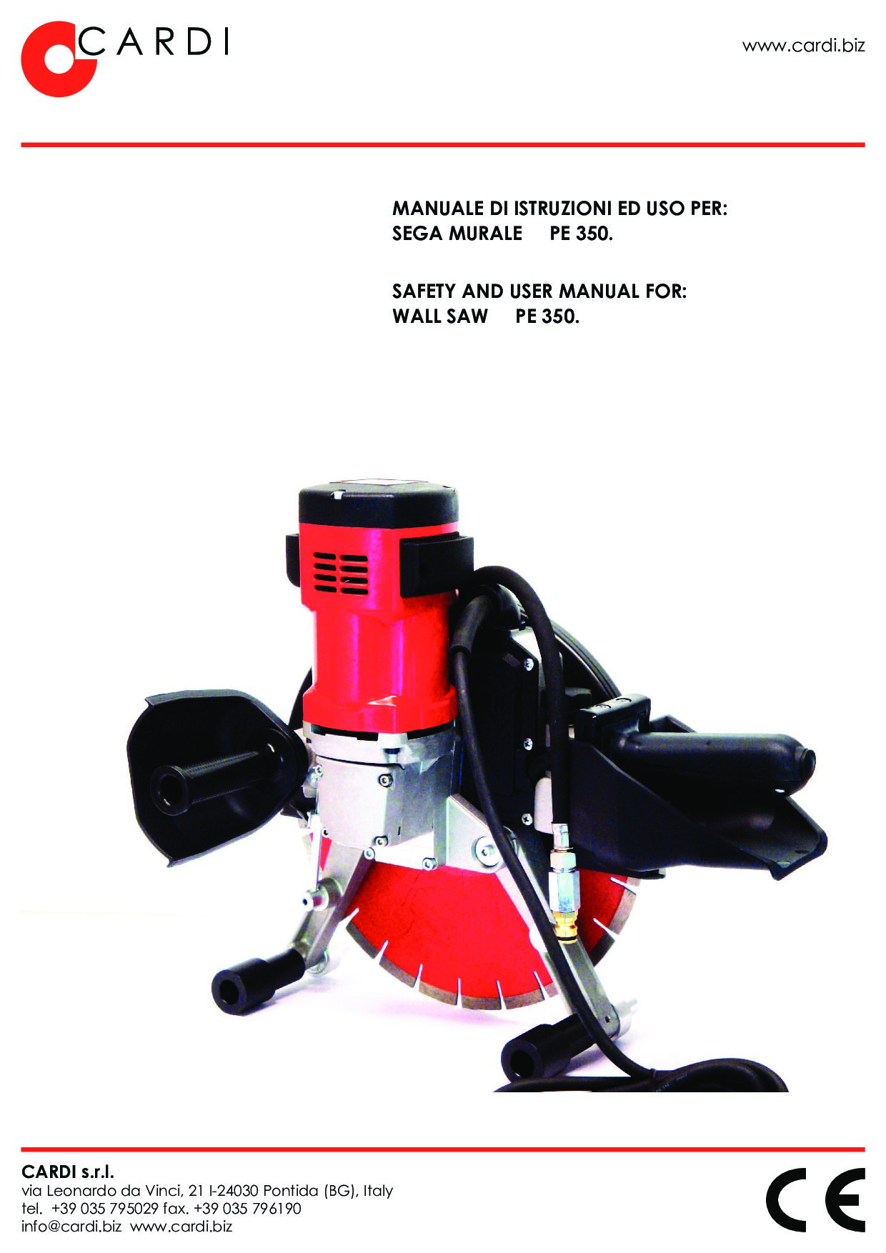 PE 350 Bladesaw CARDI Manual IT-EN 20210806