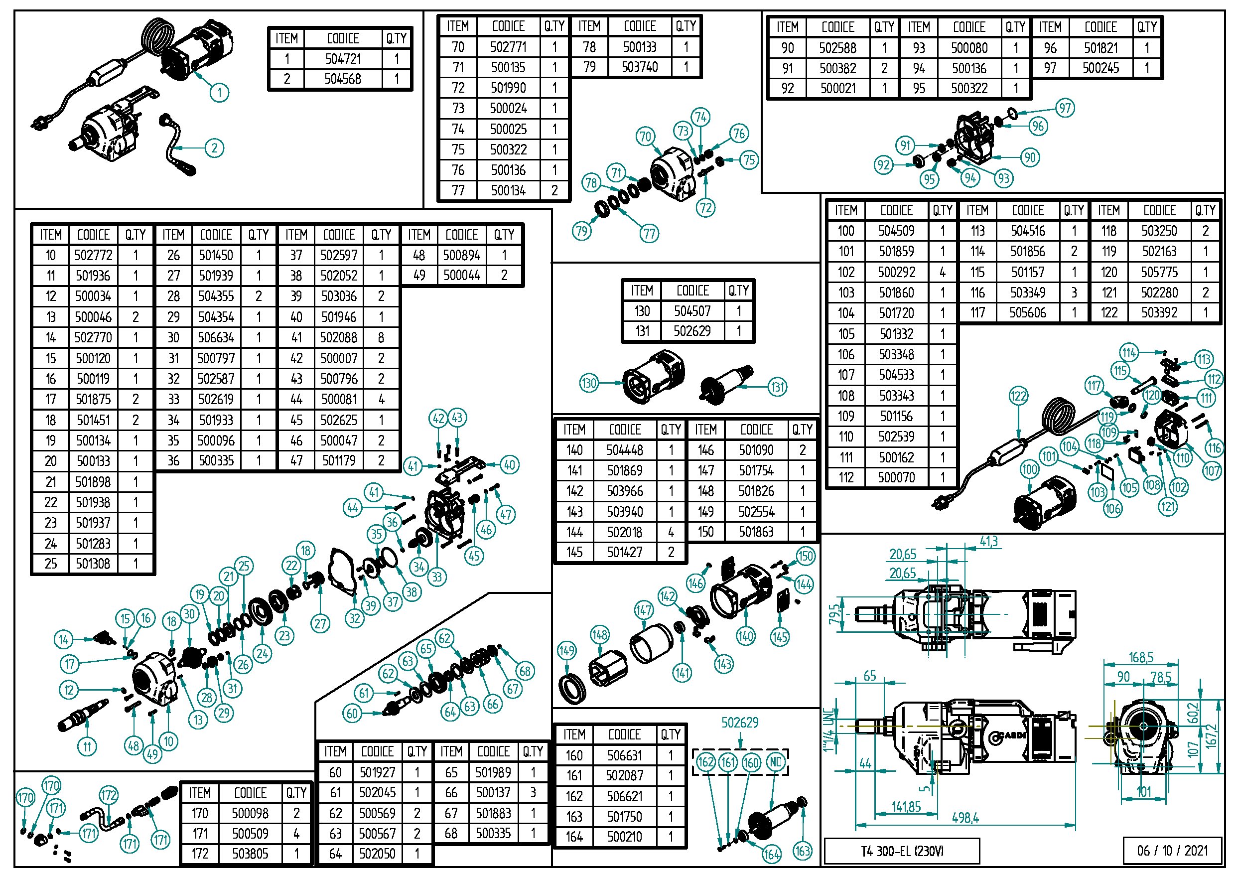 T4 300-EL 230V Exploded drawing 20250221