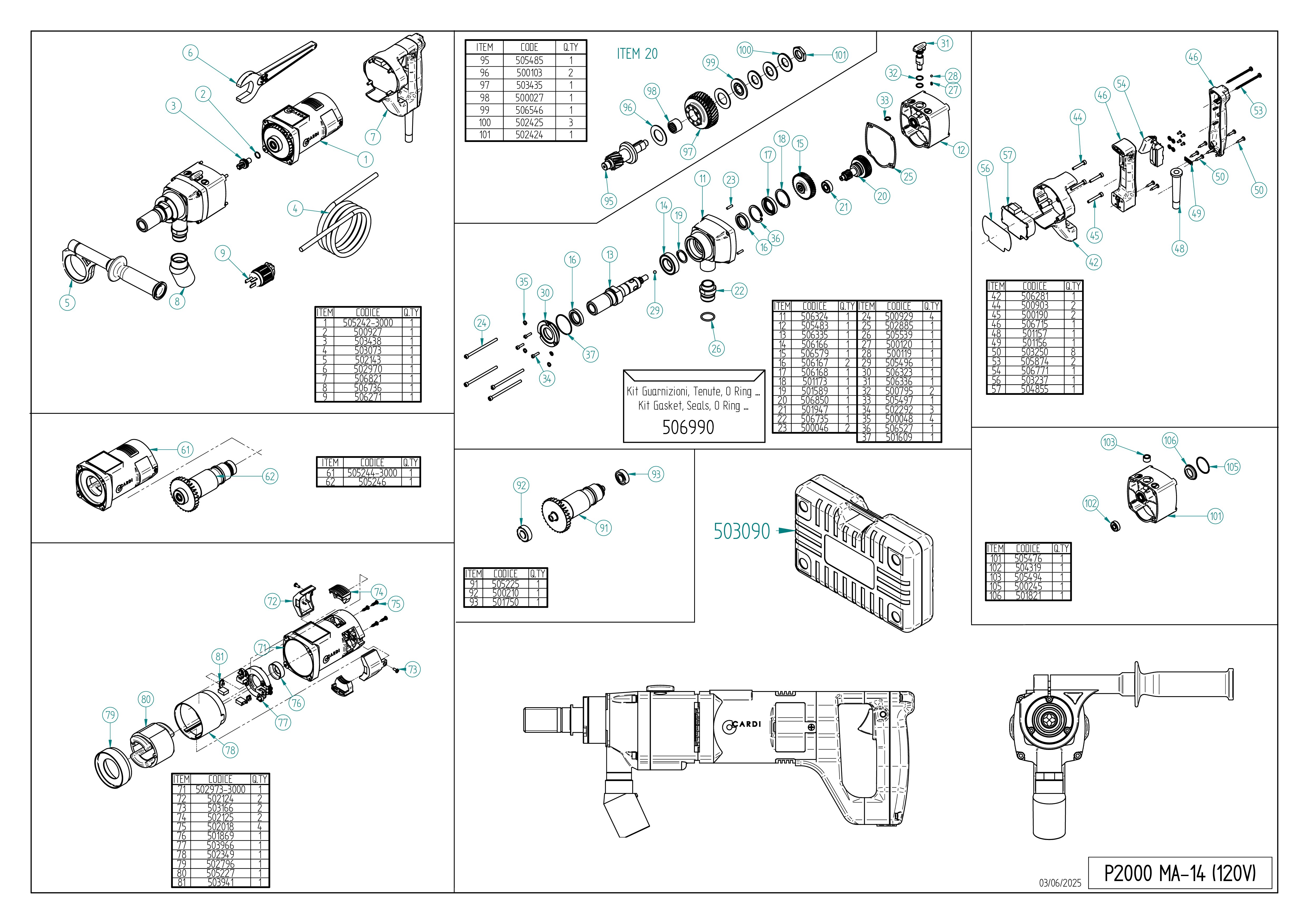 P2000 MA-14 120V_Exploded drawing_20250603