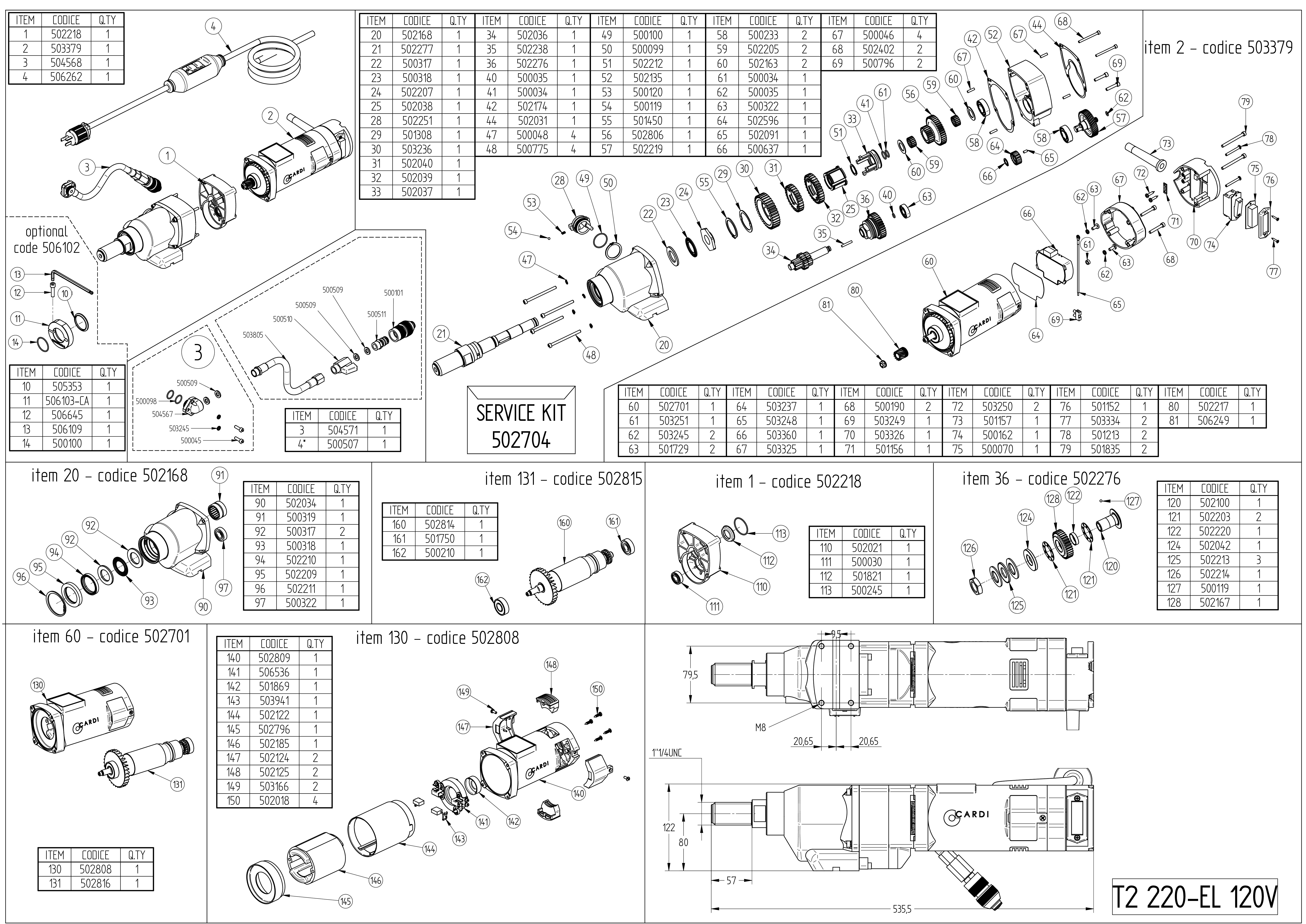 T2 220-EL 120V_Exploded drawing_20250603