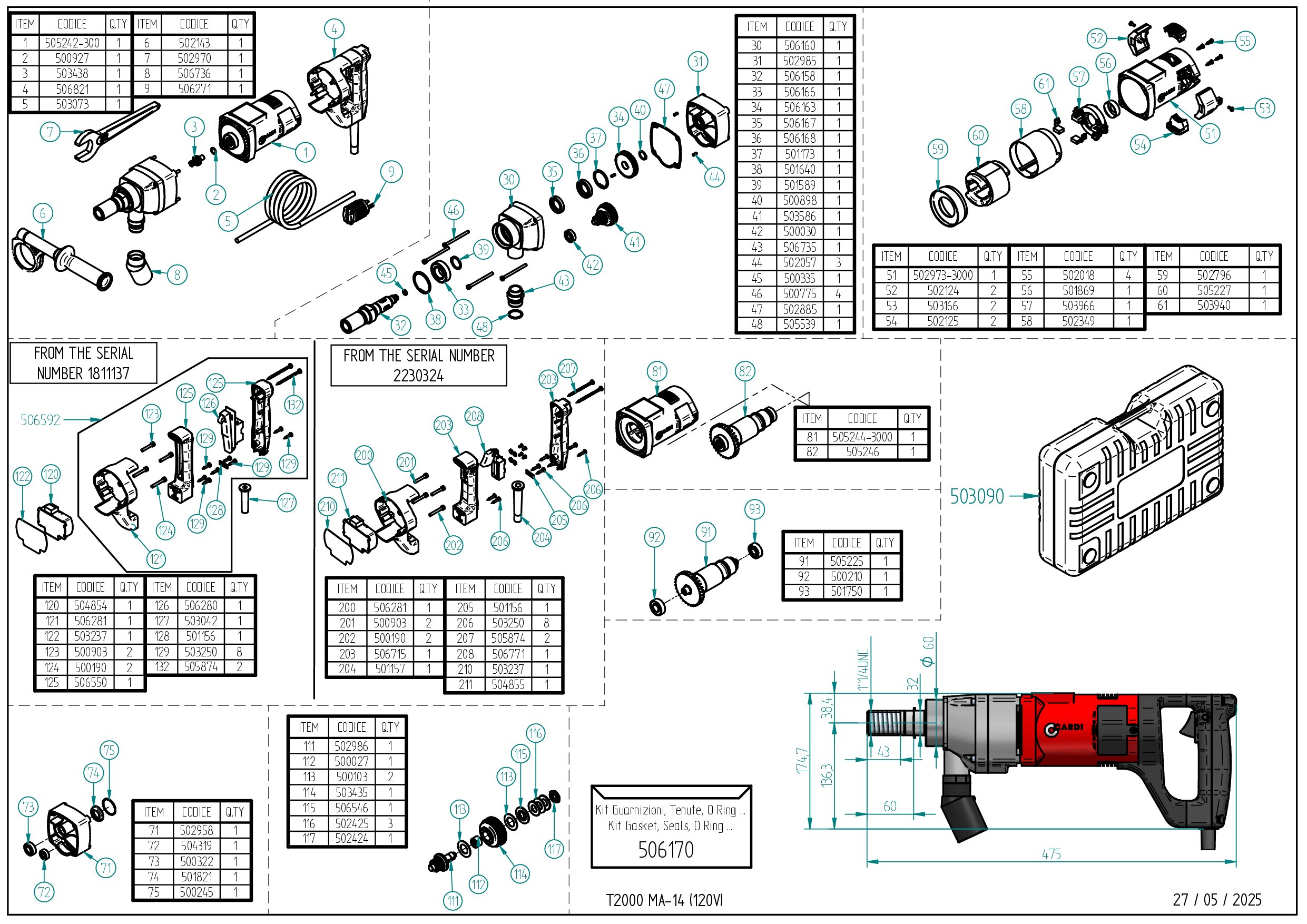 T2000 MA-14 120V_Exploded drawing_20250527